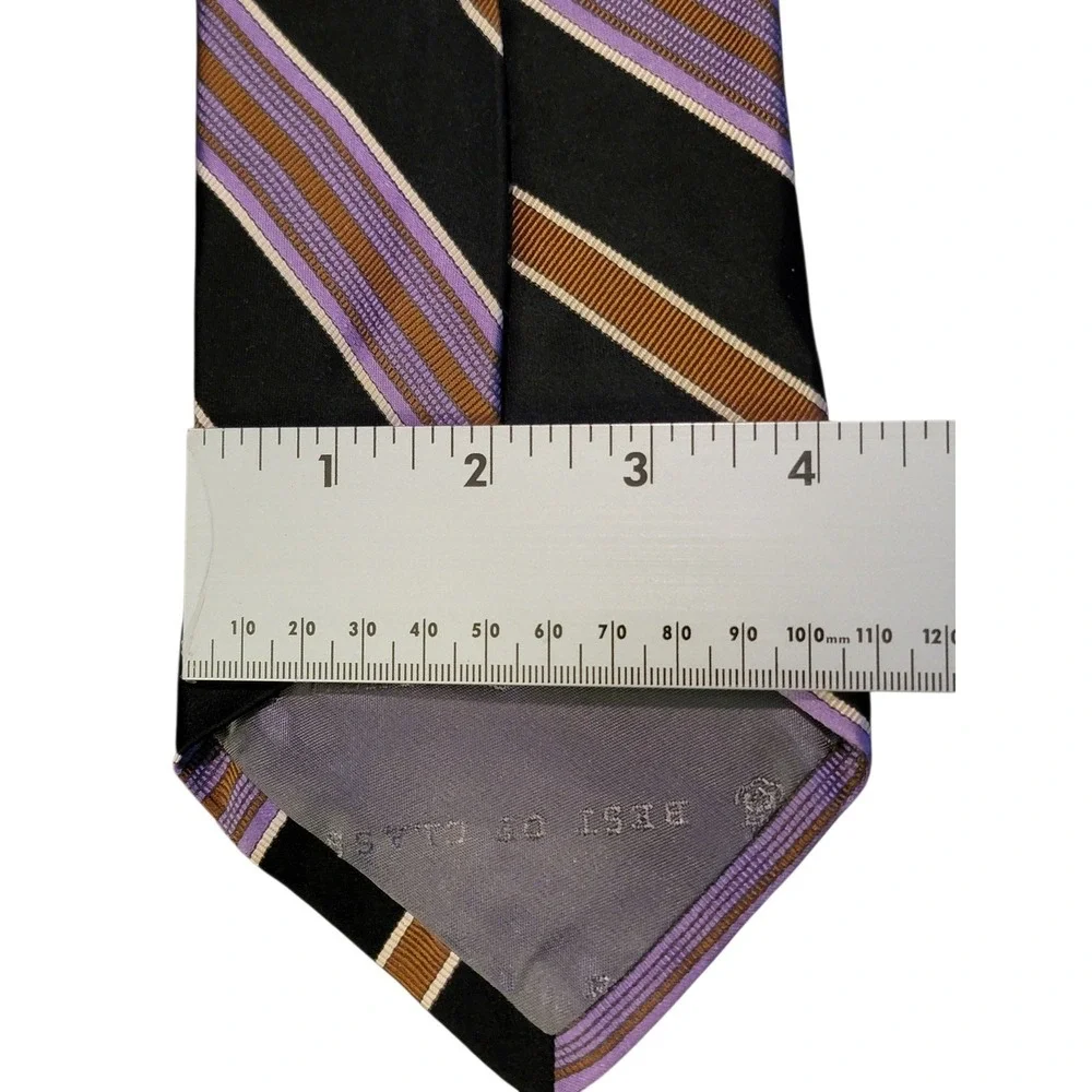 Robert Talbott Best of Class Silk Striped Tie Lavender‎ Tan Black Men 58